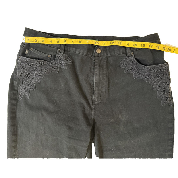 Lauren Ralph Lauren Jeans Womens 18W Black Embroidered Lace Vintage Y2K - Picture 5 of 8